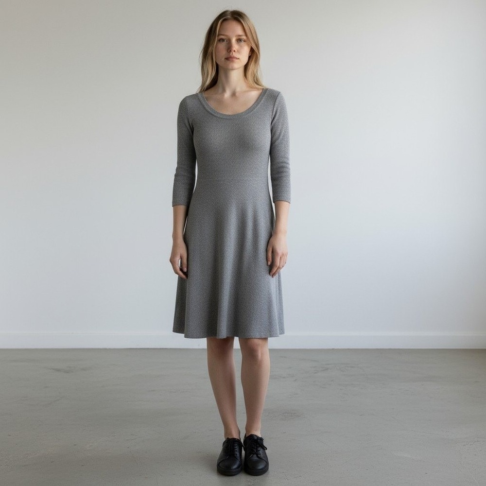 Premise Dresses Knit Sweater Dress Cashmere Blend Taupe Classic Minimalist Small
